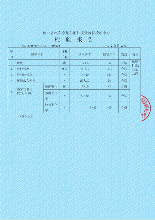 檢驗(yàn)報(bào)告